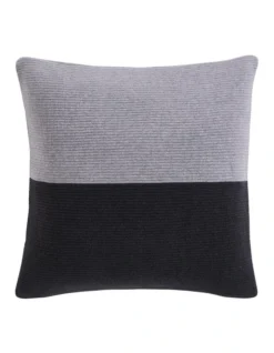 Calvin Klein Colourblock Rib Logo Cushion In Grey/Black