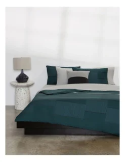 Calvin Klein Colourblock Rib Logo Cushion In Grey/Black -Linen House Shop 936566650 936566200 4 720x928