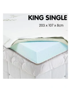Cool Gel Memory Foam 8cm Mattress Topper Bamboo Fabric Cover Ecologic King Single 11 Cool Gel Memory Foam 8cm Mattress Topper Bamboo Fabric Cover Ecologic King Single -Linen House Shop 940295080 3 720x928
