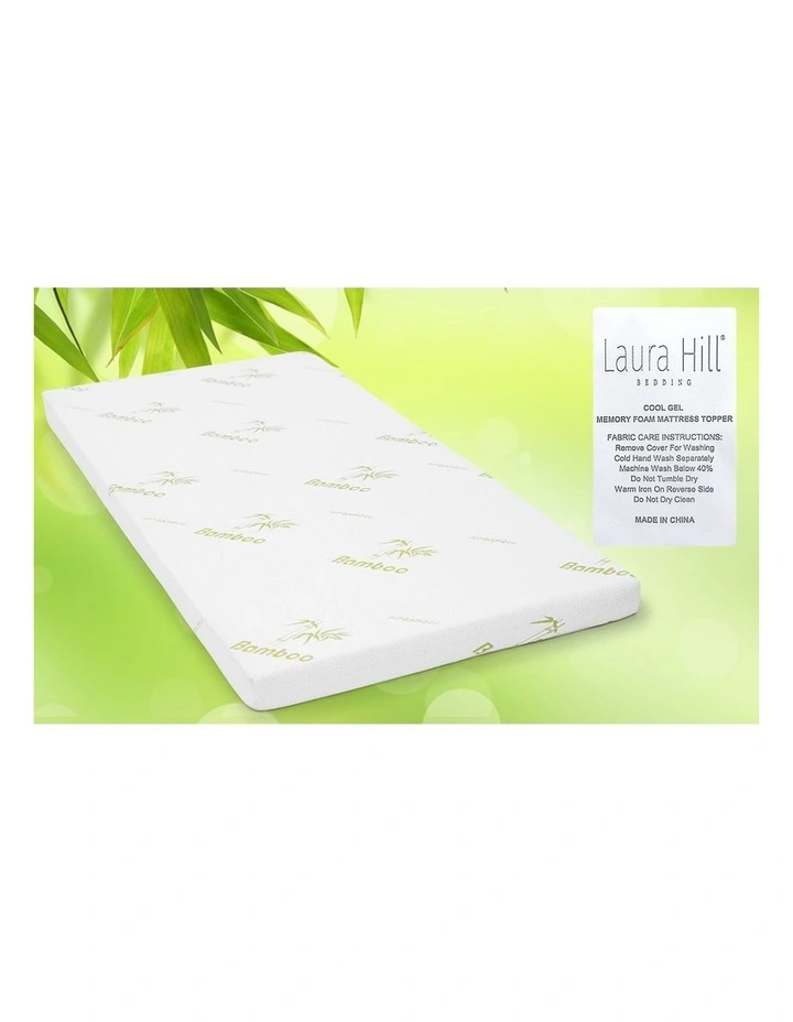 Cool Gel Memory Foam 8cm Mattress Topper Bamboo Fabric Cover Ecologic King Single 8 Cool Gel Memory Foam 8cm Mattress Topper Bamboo Fabric Cover Ecologic King Single - Image 6