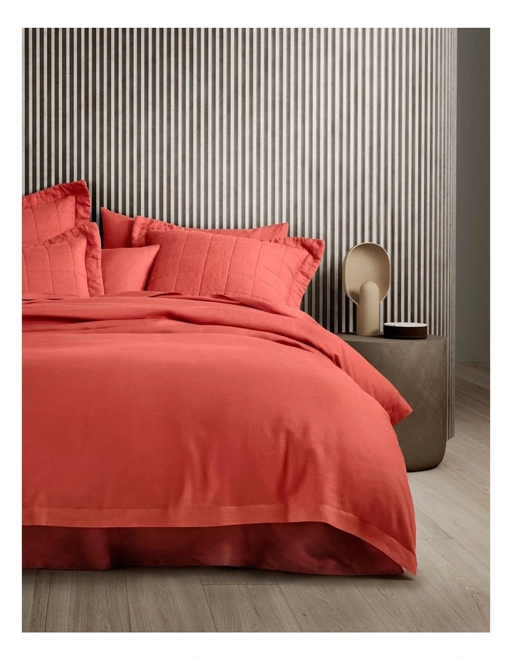 Abbotson Tailored Quilt Cover In Washed Red 3 Abbotson Tailored Quilt Cover In Washed Red