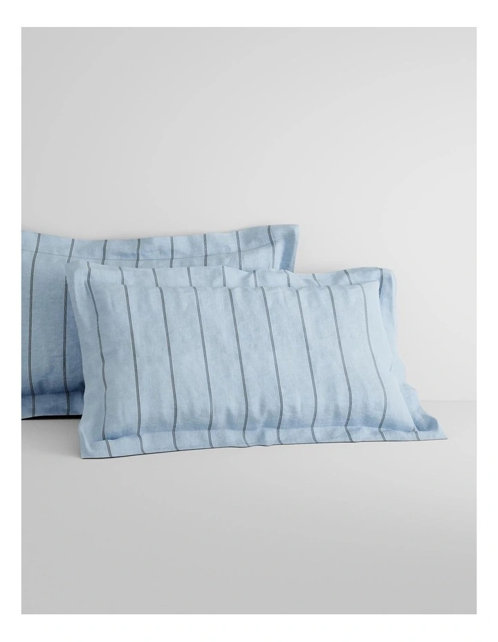 Abbotson Stripe Tailored Pillowcase Pair In Spa 3 Abbotson Stripe Tailored Pillowcase Pair In Spa