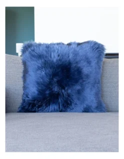 New Zealand Sheepskin Cushion Cover In Navy -Linen House Shop 950550940 3 720x928