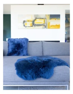 New Zealand Sheepskin Cushion Cover In Navy -Linen House Shop 950550940 4 720x928