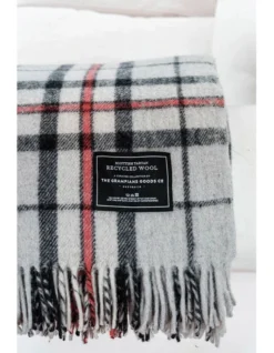 Heritage Collection Recycled Wool Scottish Tartan Blanket In Grey
