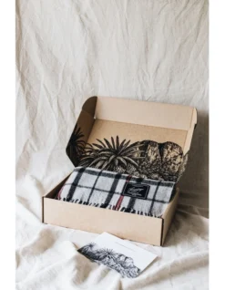 Heritage Collection Recycled Wool Scottish Tartan Blanket In Grey -Linen House Shop 951296410 4 720x928