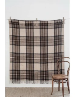 Heritage Collection Recycled Wool Scottish Tartan Blanket In Malt -Linen House Shop 951296950 3 720x928