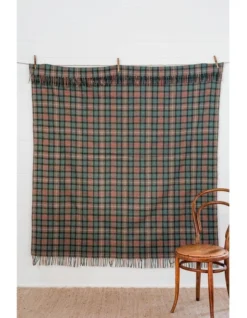 Heritage Collection Recycled Wool Scottish Tartan Blanket In Hunter -Linen House Shop 951297130 3 720x928