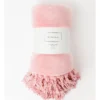 Heritage Chenille Fringe Blanket In Rose -Linen House Shop 951752260 951751270 1 720x928