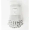 Heritage Chenille Fringe Blanket In Grey Stripe