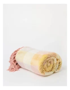 Heritage Chenille Fringe Blanket In Pink Check 6 Heritage Chenille Fringe Blanket In Pink Check -Linen House Shop 951752260 951751450 2 720x928