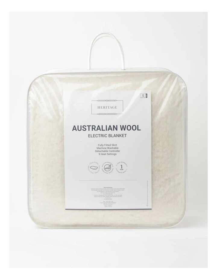 Heritage Australian Wool Electric Blanket In White 3 Heritage Australian Wool Electric Blanket In White