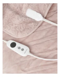 Heritage Faux Fur Heated Throw In Pink -Linen House Shop 953518690 3 720x928