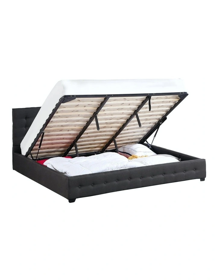 Eden Gas Lift Bed With Headboard In Dark Grey Single 5 Eden Gas Lift Bed With Headboard In Dark Grey Single - Image 3