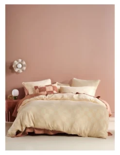 Linen House Capri Quilt Cover Set In Pale Peach