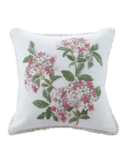 Posy Cushion In White/Pink