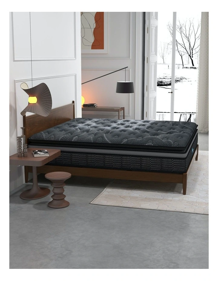 Double Layer Euro Top Pocket Spring Mattress Plush Medium Firm 34cm Single In Charcoal 5 Double Layer Euro Top Pocket Spring Mattress Plush Medium Firm 34cm Single In Charcoal - Image 3