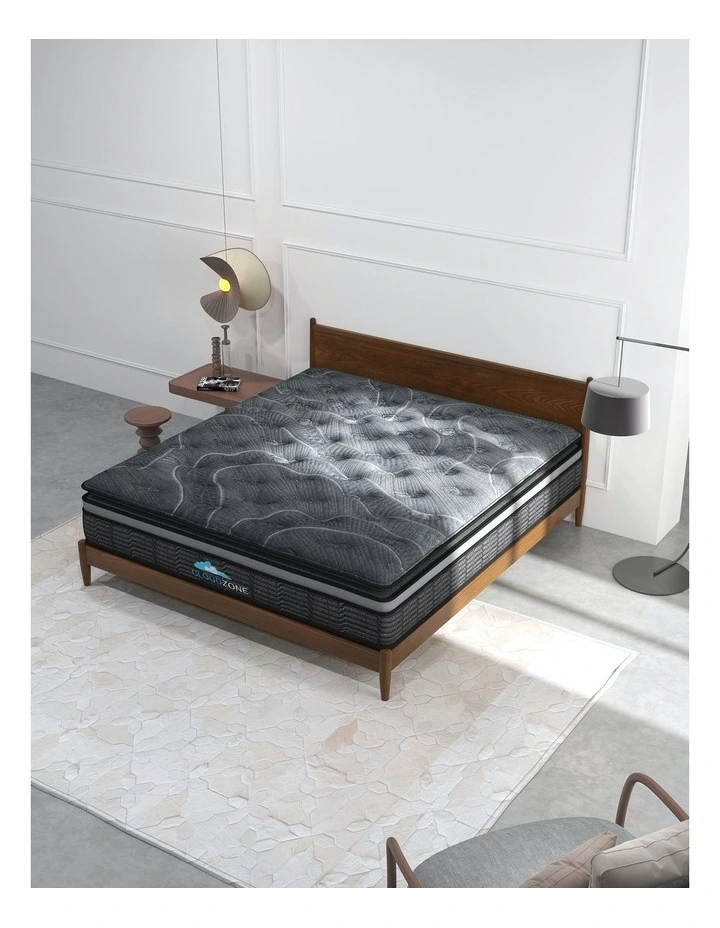 Double Layer Euro Top Pocket Spring Mattress Plush Medium Firm 34cm Single In Charcoal 6 Double Layer Euro Top Pocket Spring Mattress Plush Medium Firm 34cm Single In Charcoal - Image 4