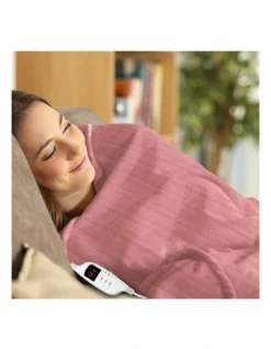 Heated Electric Blanket Throw Rug In Pink -Linen House Shop 965306170 4 720x928