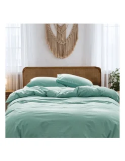 Double Duvet Cover Quilt Set In Green -Linen House Shop 965851030 2 720x928