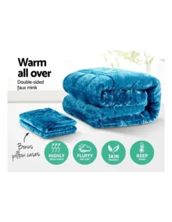 Super King Faux Mink Quilt In Teal -Linen House Shop 965873620 4 720x928