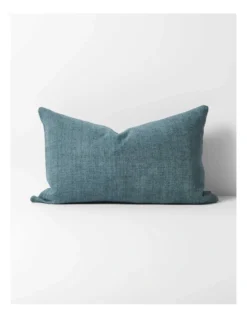 Heavy Linen Rectangle Cushion In Bluestone