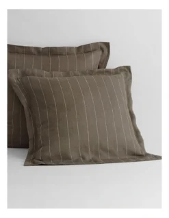Abbotson Stripe Tailored European Pillowcase In Khaki