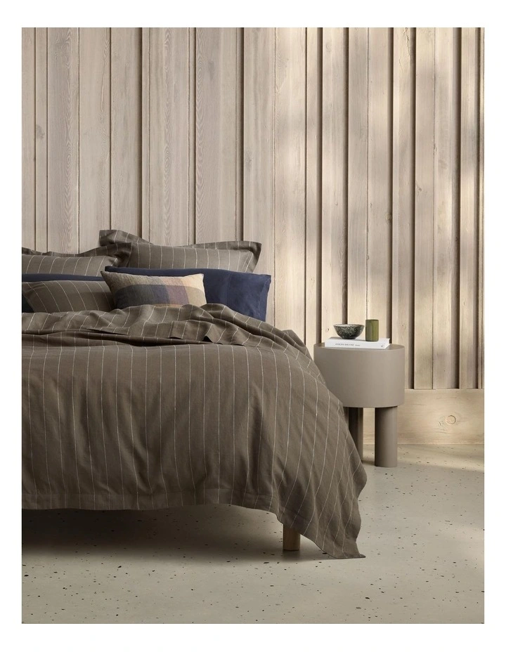 Abbotson Stripe Tailored European Pillowcase In Khaki 4 Abbotson Stripe Tailored European Pillowcase In Khaki - Image 2