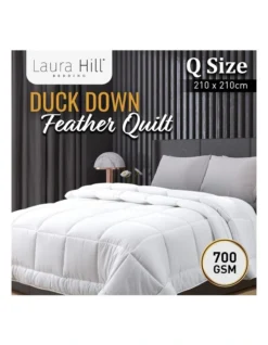 Duck Down Feather 700GSM Quilt Duvet Doona Queen In White -Linen House Shop 989375140 3 720x928