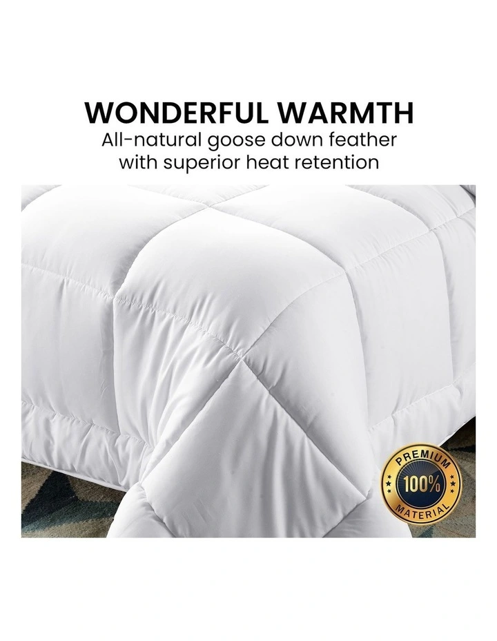 Goose Down Feather 800GSM Comforter Doona King In White 7 Goose Down Feather 800GSM Comforter Doona King In White - Image 5
