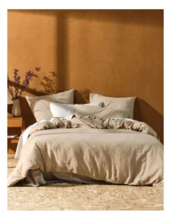 Linen House Hemp Triblend Quilt Cover Set In Ochre
